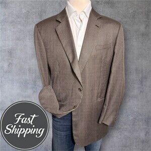 GIORGIO ARMANI Made in Italy Mens Blazer 48L US Sport Coat 2-Button Jacket Silk